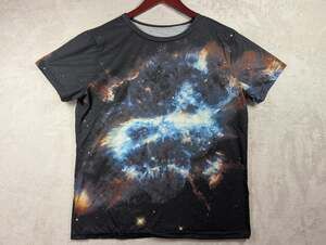 Galaxy Space Universe Black T Shirt M/L Double Sided All Over Print
